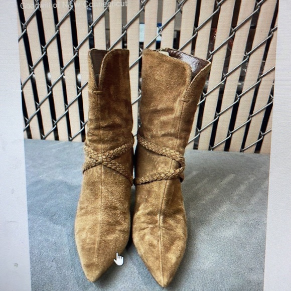 Jimmy choo 37 with coa women’s brown suede pointer tie ankle booties - Picture 1 of 5